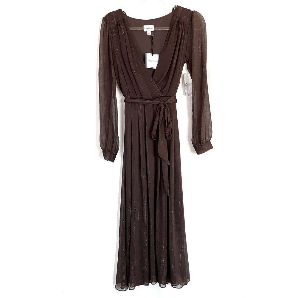 Premier Amour | Chocolate Brown Mid-Length Dress 100% Polyester Womens 2 NWT